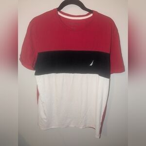 Nautica Men's Tri-Color Short Sleeve Tee